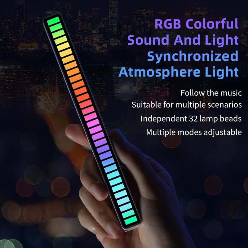 RGB LED Sound Control Rhythm Lights Music Sound Light Bar