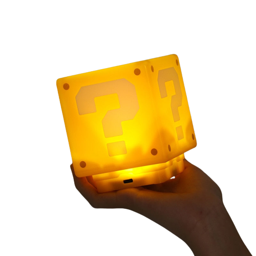 Super Mario Box LED Question Mark-Stress Relief. Description: it is a cute super mario box led light that have sound ans light when u punch itlike super mario did  in games