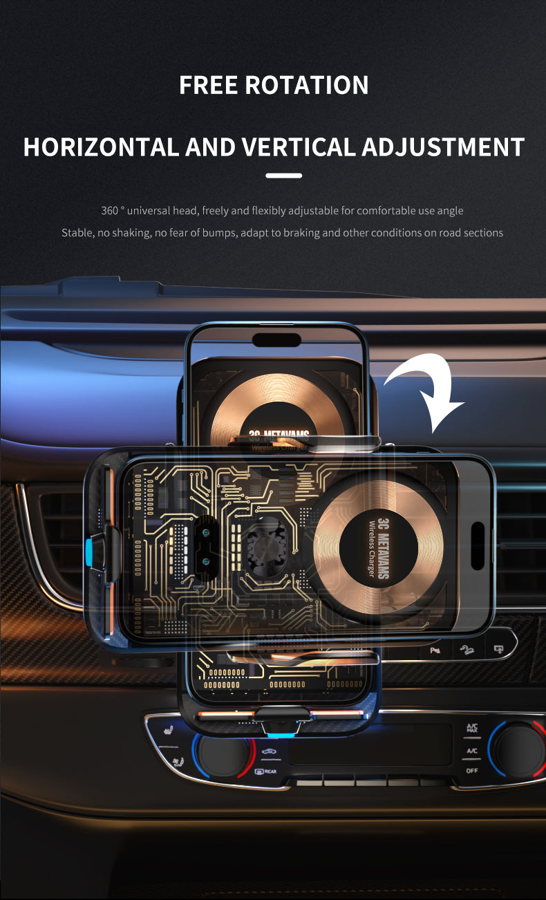 Mechanical AutoSensing Wireless Car Charger Phone Holder