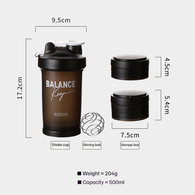 COOL INDIANS SHAKER BOTTLE FOR GYMBPA-FREE AND 100% LEAK-PROOF PROTEIN  SHAKER BOTTLE WITH 2 EXTRA STORAGE COMPARTMENT (500ML SHAKER) (BLACK) 